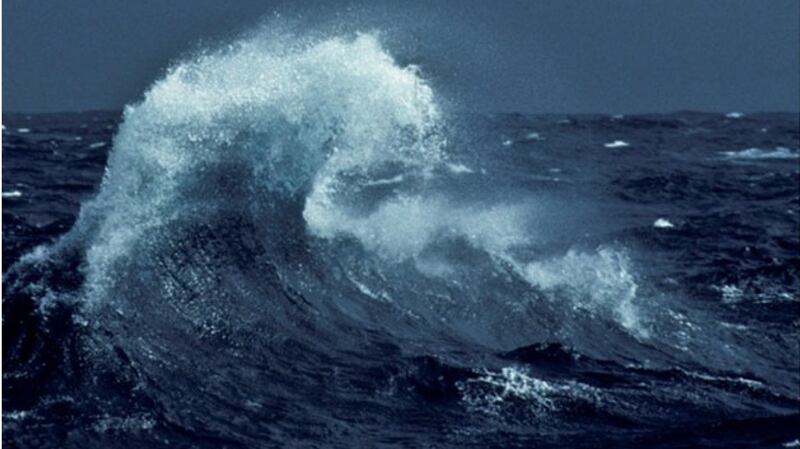 Rogue wave, photographed  from the French ship Astrolabe in the Southern Ocean between Hobart and the Antarctic