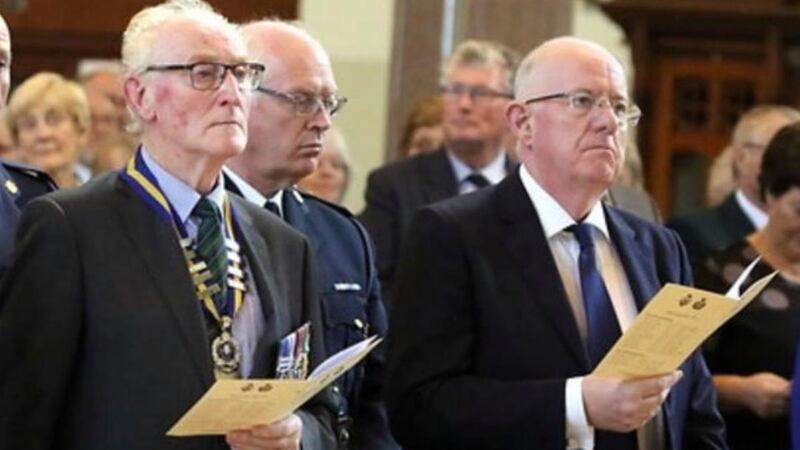 Minister for Justice Charlie Flanagan at a service for policemen killed by the IRA during the War of Independence. Photograph: Ronan McGreevy