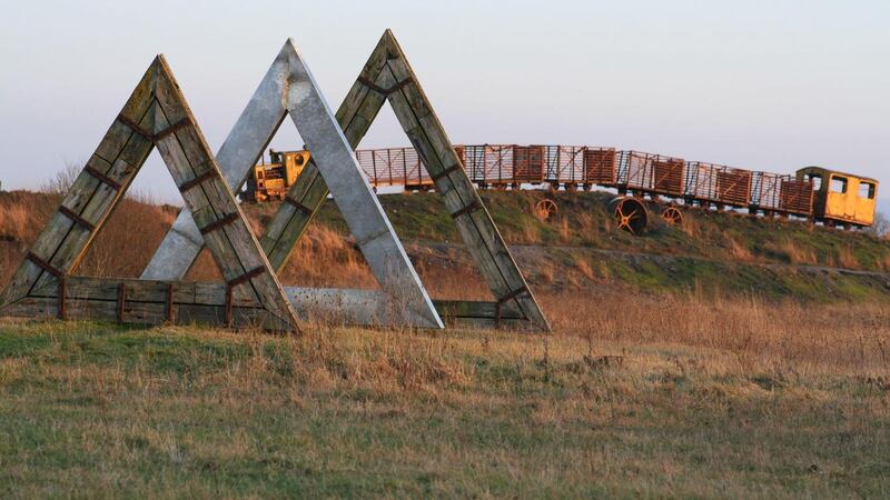 Sky Train by Michael Bulfin and 60 Degrees by Kevin O’Dwyer in Lough Boora, Co Offaly