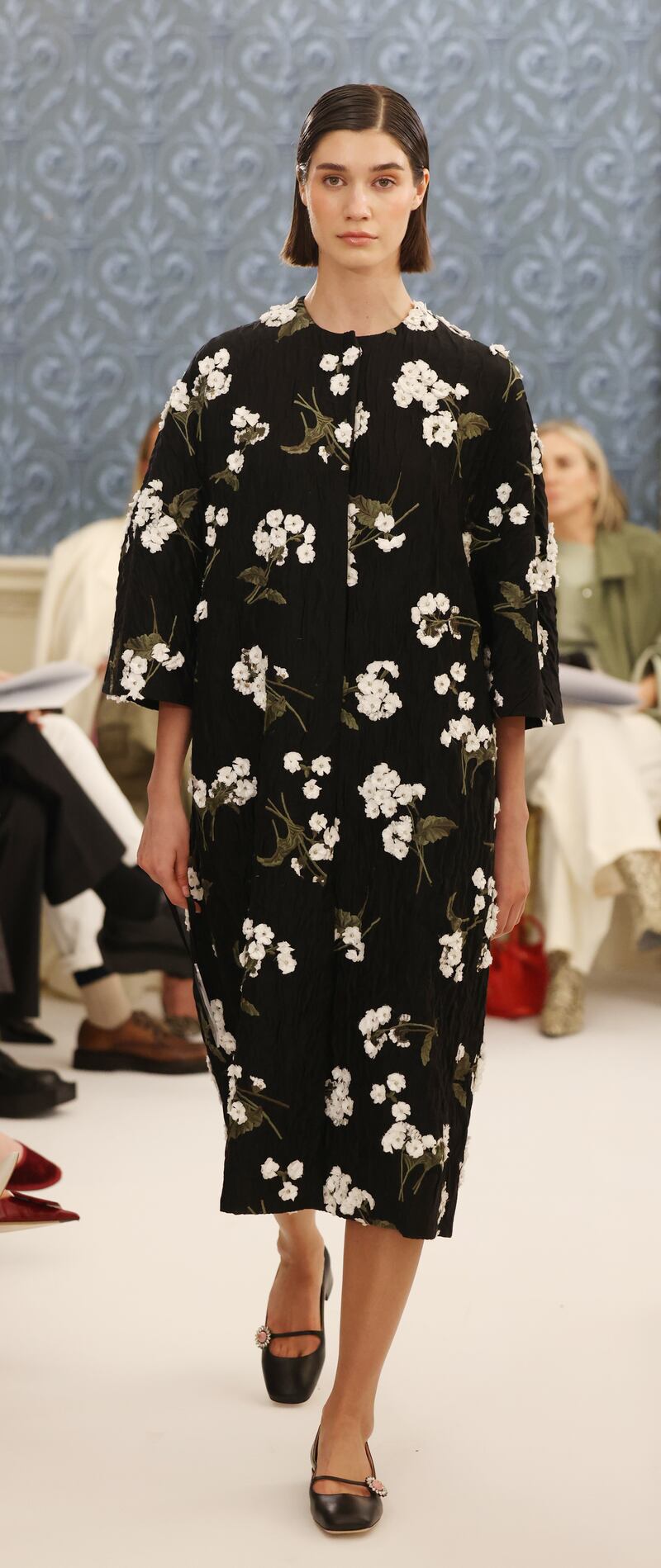 Floral applique evening coat, €3,995, Erdem