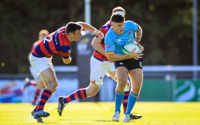 Ben Brownlee's footwork at times caused problems for the Clontarf defence. Photograph: Evan Treacy/Inpho