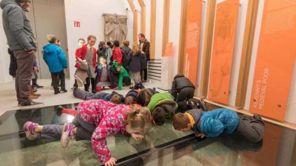 Children explore artefacts at the Medieval Mile Museum in Kilkenny.