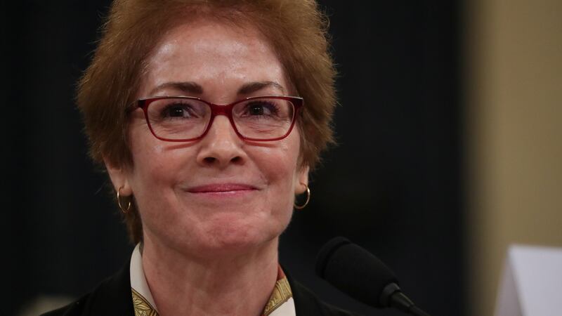 Marie Yovanovitch, former US ambassador to Ukraine, during the impeachment hearings.  Photograph: Jonathan Ernst/Reuters