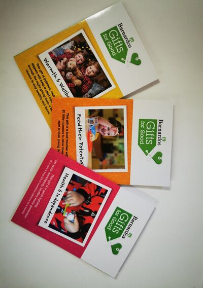 The Barnardos Gifts for Good campaign sends highly practical but, sadly, very much needed gifts to children all over Ireland who are in need.