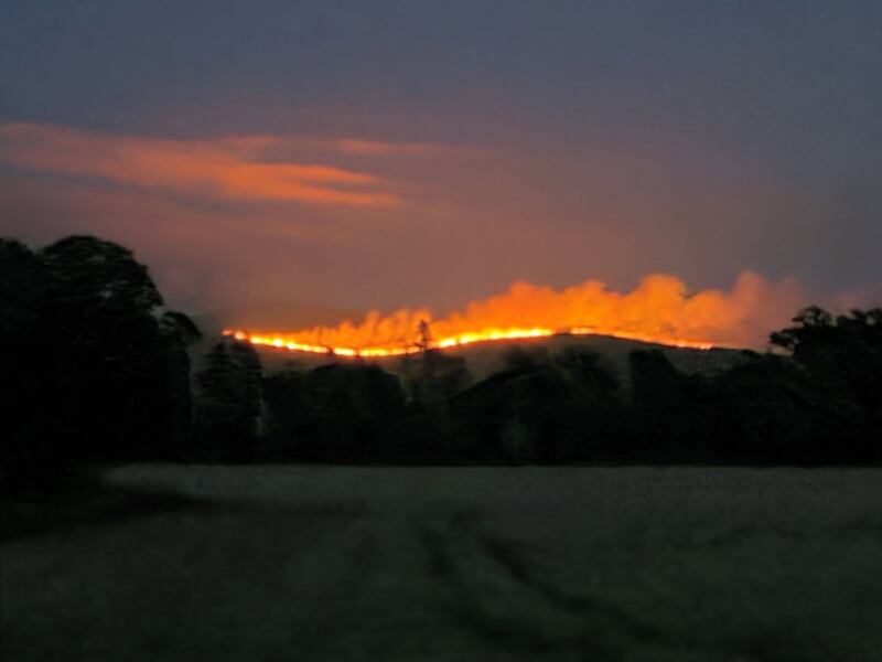 The fire at Slievenamon Mountain in Co Tipperary. Photograph courtesy of Cllr Michael Brennan