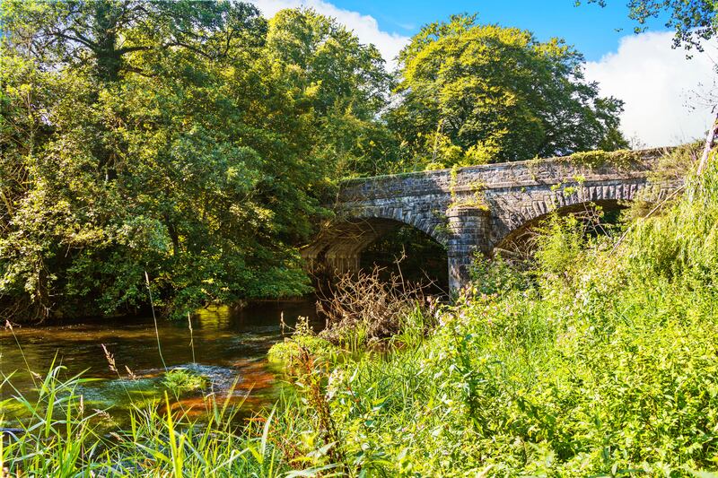 View of Victoria Bridge from the gardens