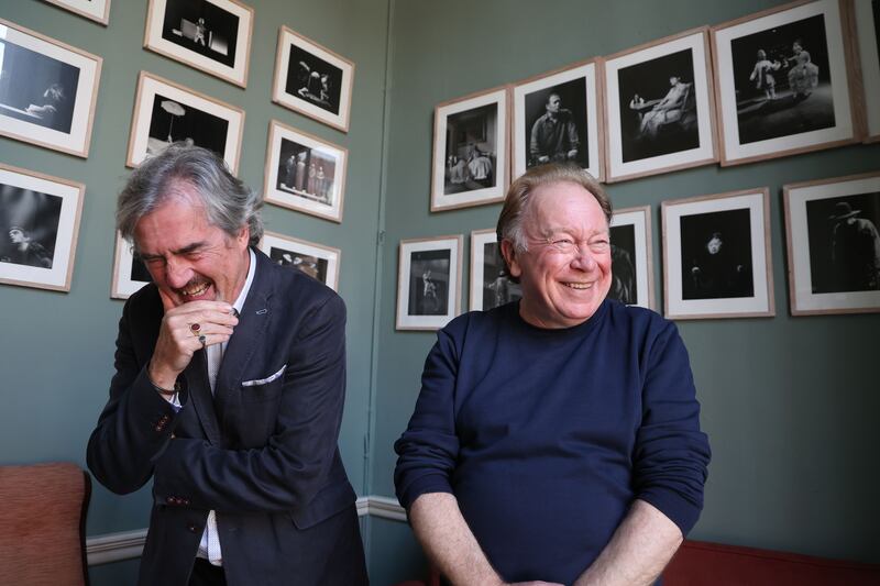 Barry and Roe. Roe plans to keep a candle given to him by Donal McCann in his dressing room when the new production opens. Photograph: Nick Bradshaw