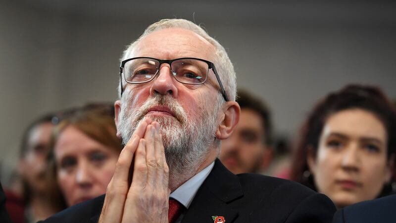Labour Party leader Jeremy Corbyn ahead of delivering a speech on Brexit in Harlow. Photograph: EPA/Andy Rain