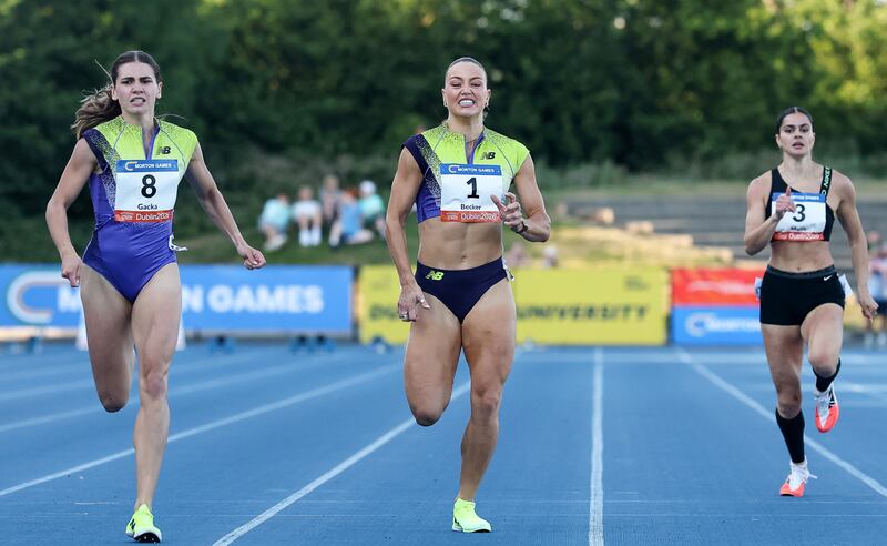 Sophie Becker during the Women's 400m at the Morton Games. Photograph: Nick Elliott/Inpho