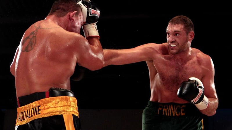 Contender: Tyson Fury fighting Vinnie Maddalone last year. Photograph: Nick Potts/PA Wire