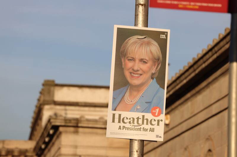 Poster for Heather Humphreys, Fine Gael's candidate. Photograph: Dara Mac Dónaill/The Irish Times











