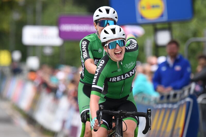 Linda Kelly with Katie George Dunlevy. Photograph: Richard Blaxall/Inpho