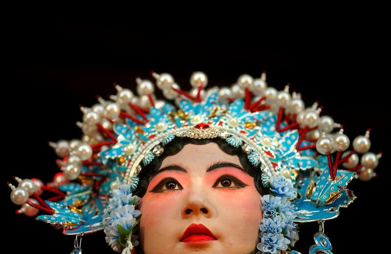 Wang Zhi-ning performs Drunken Concubine as part of the Dublin Lunar New Year Festival 2023. Photograph: Brian Lawless/PA