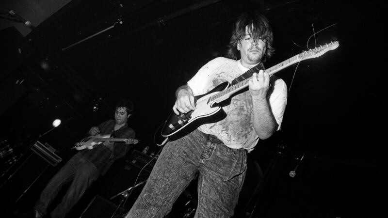 Grant Hart performing with Nova Mob in London in 1992.  Photograph: Martyn Goodacre/Getty Images