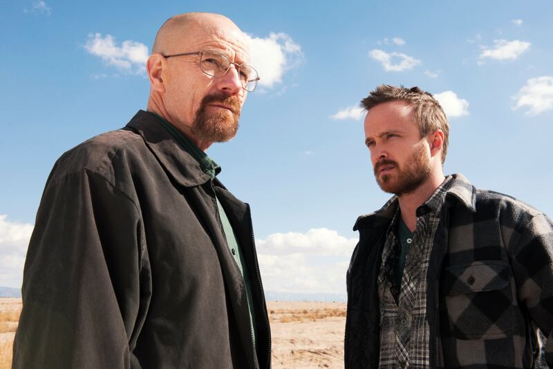 Bryan Cranston, left, and Aaron Paul in AMC’s ‘Breaking Bad’. Photograph:  Frank Ockenfels/AMC via The New York Times