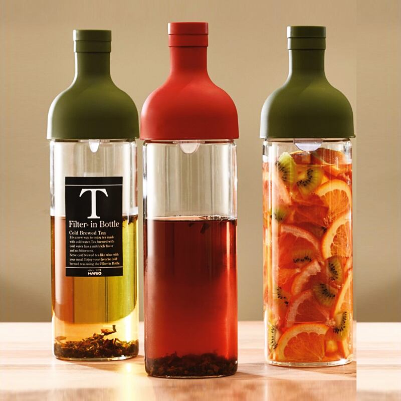 Hario cold brew iced tea bottles with in-built filters