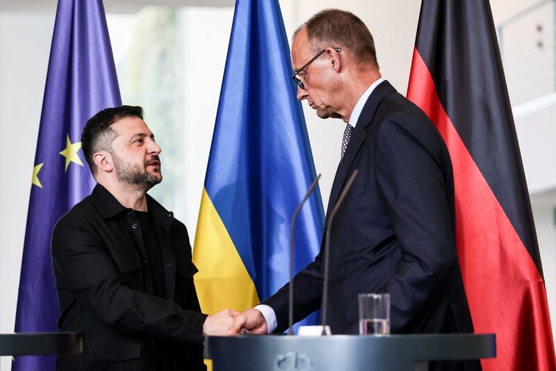 Friedrich Merz has looked more sure-footed on the international stage than at home in his first 100 days as chancellor. Photograph: Filip Singer/EPA