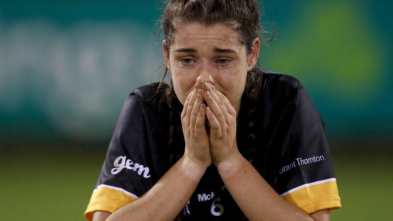 Mourneabbey’s Eimear Meaney dejected after losing to Carnacon in last year’s All Ireland Ladies Senior Club Football Championship Final at  Parnell Park, Dublin.  Photograph: Oisin Keniry/Inpho