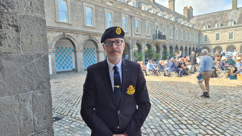 ATU lecturer and Corps of Engineers veteran, John Joe McHugh at the Royal Hospital Kilmainham. Photograph: Hugh Dooley