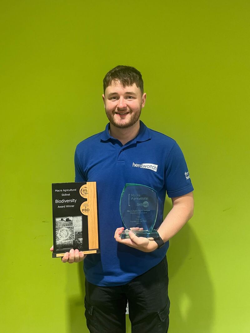 Conor Doran, Camolin, Co Wexford, was recognised for his efforts in promoting biodiversity at the 2023 Young Farmer of the Year awards. 