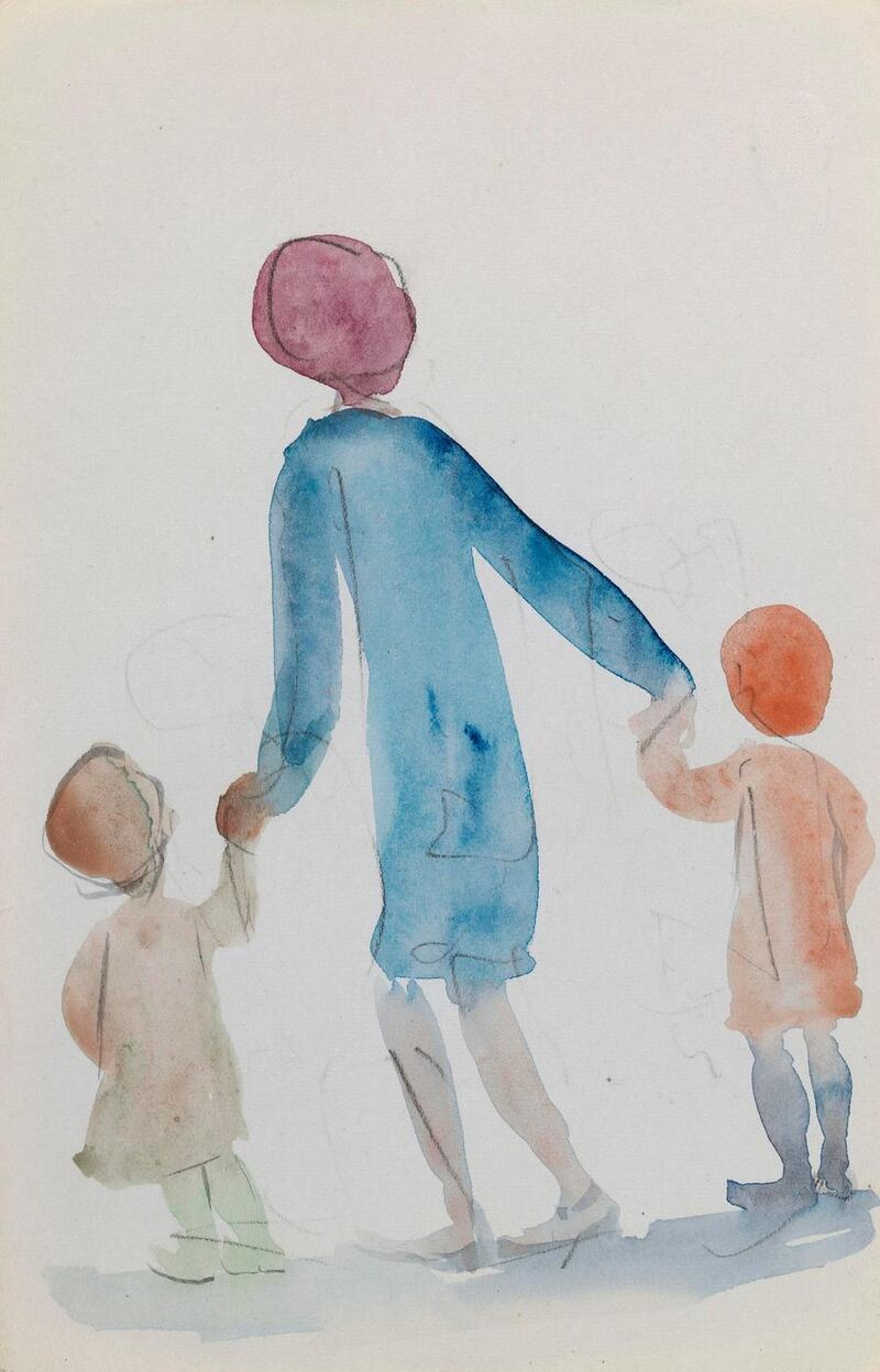 Michael Healy (1873–1941)A Woman Holding Two Children by the Hand (from the series Dubliners, c.1930s). Photograph: National Gallery of Ireland