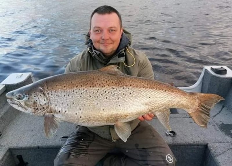Marcin Gregorczyk won the Connacht Predators' longest trout of the year competition with a ferox trout of 87.3cm (21lb).
