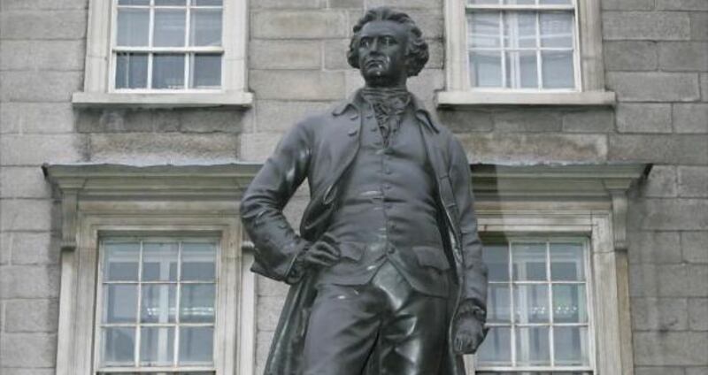 Statue of Edmund Burke at Trinity College Dublin. Photograph: Brenda Fitzsimons