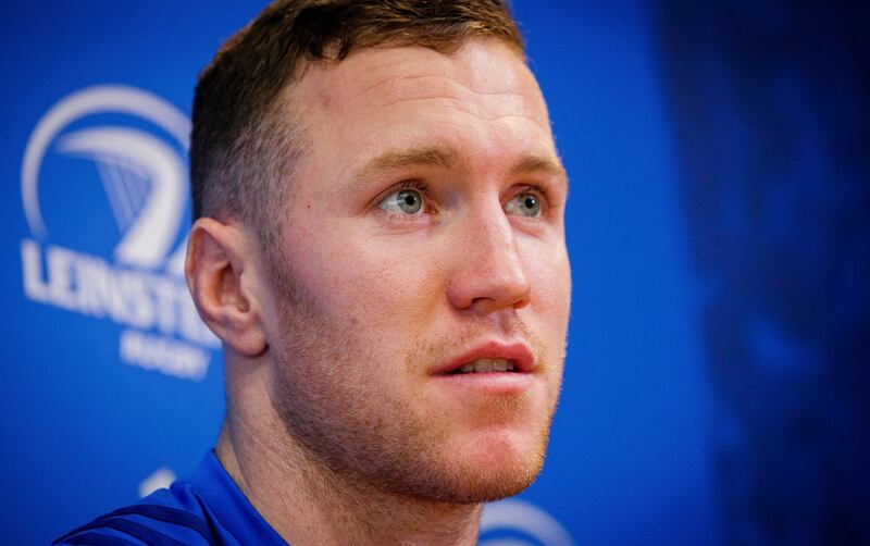 Rory O’Loughlin speaks at a Leinster Rugby press conference in Dublin  on February 25th. Photograph: Ryan Byrne/Inpho
