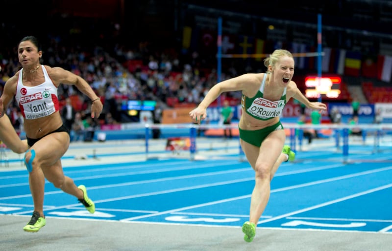 Derval O'Rourke's fourth-place finish in the final of the 60m hurdles at the 2006 European Athletics Indoor Championships was upgraded to third following Nevin Yanit's failed drug test. Photograph: Morgan Treacy/Inpho