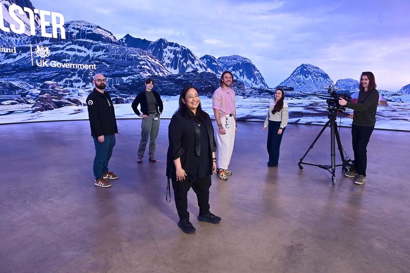 Pacemaker Press 10-11-2025: Studio Ulster's head of virtual production, Eranka Weerasuriya and her team in Belfast.
Picture By: Arthur Allison/Pacemaker Press.