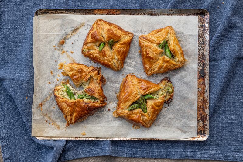 Jambons with coolea cheese and asparagus: I’ve taken inspiration from my guilty pleasure, the petrol station jambon. Photograph: Harry Weir Photography