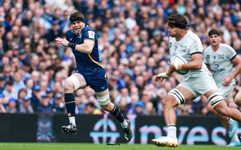 Leinster's Alex Soroka chases RC Toulon's Esteban Abadie. Photograph: Nick Elliott/Inpho 