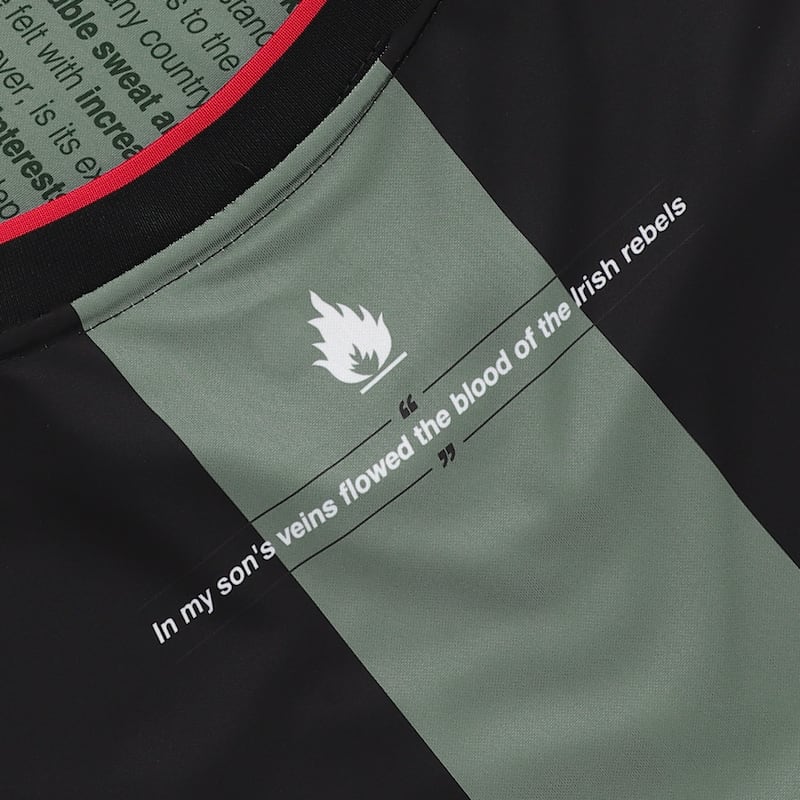 Bohemian FC: A quote on the back of the Massive Attack-designed jersey from Che Guevara's father. Photograph: David Thomas Smith