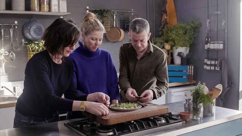 Karen O’Donohe, Katie Sanderson and Michael Kelly in Grow, Eat, Cook