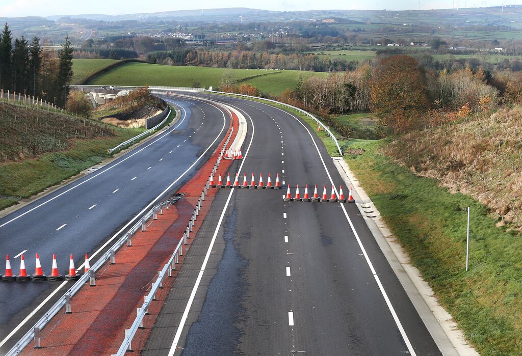 A newly built section of the A6 road at Dungiven in Co-Derry, in late November. Photograph: Margaret McLaughlin