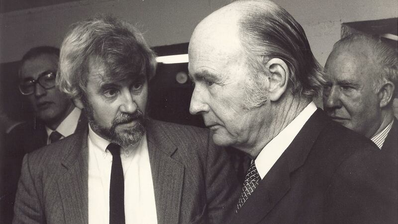Prof Denis O’Sullivan with former president of Ireland Dr Paddy Hillery when he was serving as minister for foreign affairs