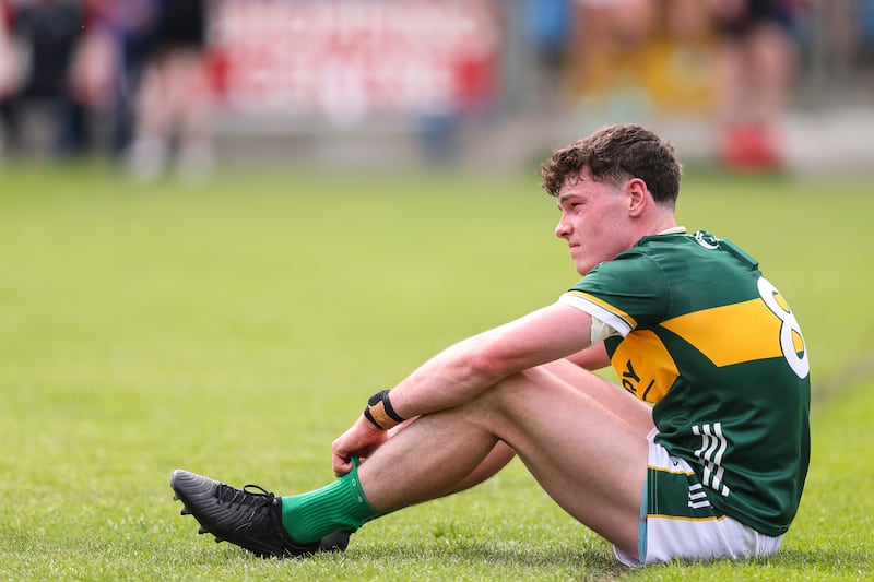 Kerry's Eddie Healy dejected after the game. Photograph: Ben Brady/Inpho