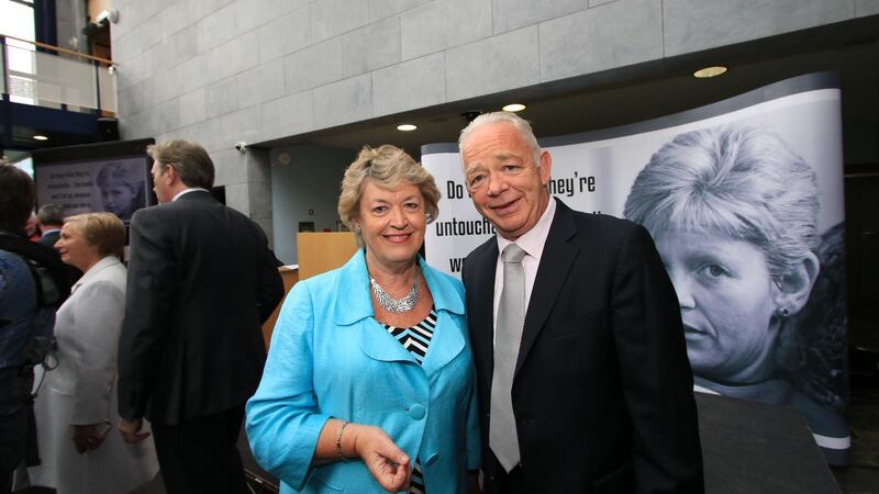 Former minister for justice Nora Owen and Veronica Guerin’s brother Jimmy Guerin at an event in 2016  to celebrate Veronica’s life and legacy.  Photograph: Nick Bradshaw