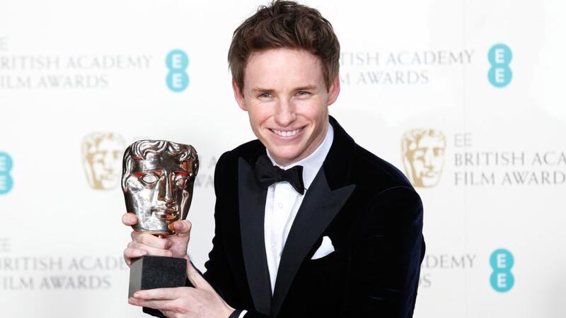 Eddie Redmayne after receiving the award for best leading actor for The Theory of Everything at the Bafa awards. Photograph: Reuters