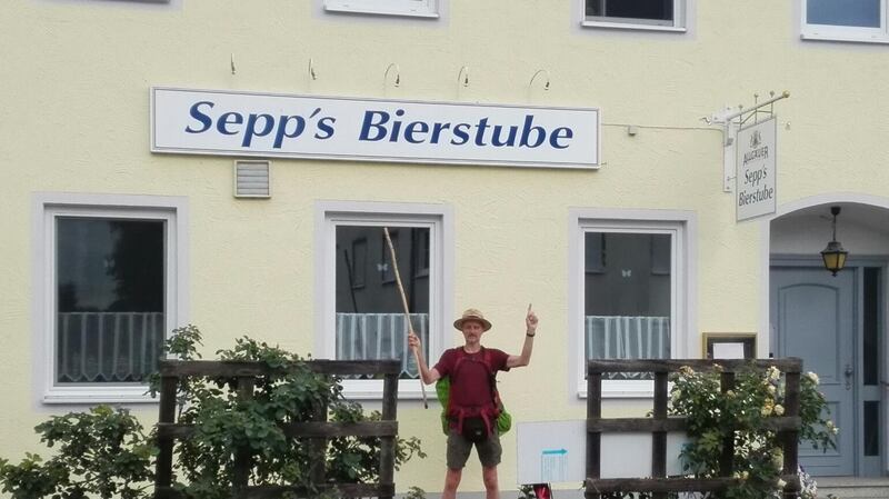 A personal welcome along the way for one of the walkers