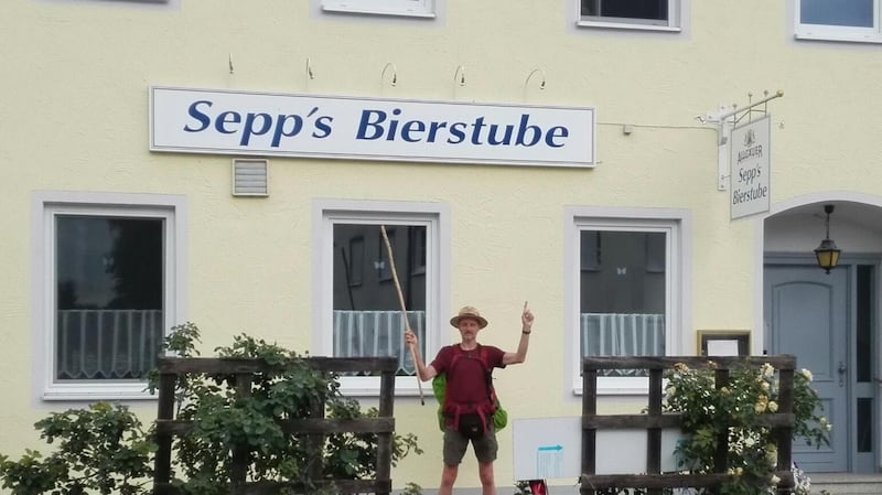 A personal welcome along the way for one of the walkers