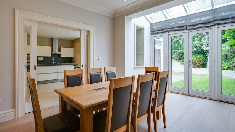 Dining room opening to the back garden