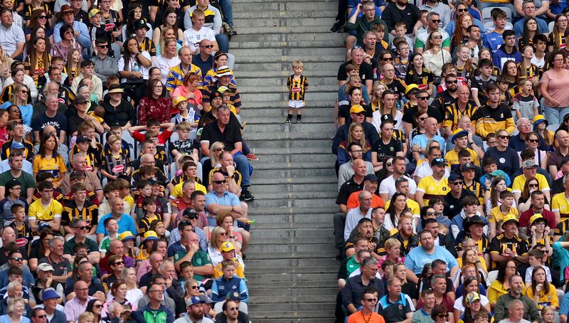 A young Kilkenny fan watches on during the riveting Kilkenny v Clare All-Ireland hurling semi-final at Croke Park. Photograph: James Crombie/Inpho