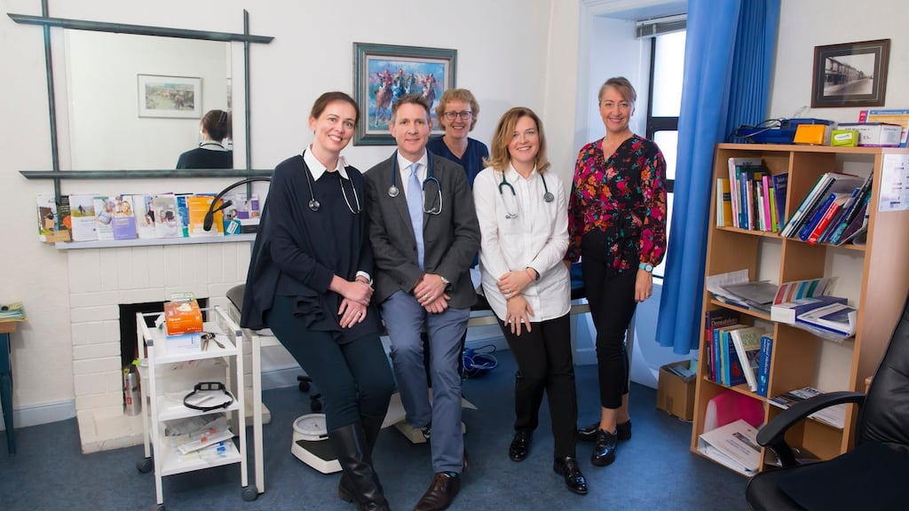 Dr Annaliese O’Sullivan, Dr Darach Brennan, nurse Máire Hughes, Dr Mairéad Brennan and practice manager Denise O’Keefe  at Johnstown Medical Centre, Waterford city. Photograph:  Patrick Browne