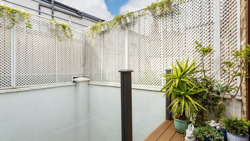 The private rear terrace.