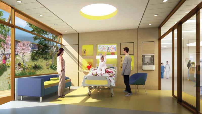 An artist’s impression of a bedroom at  the proposed new National Children’s Hospital at St James’s in Dublin