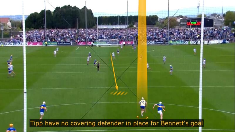 Tipp left space in front of their full-back line despite the pressure they were under.