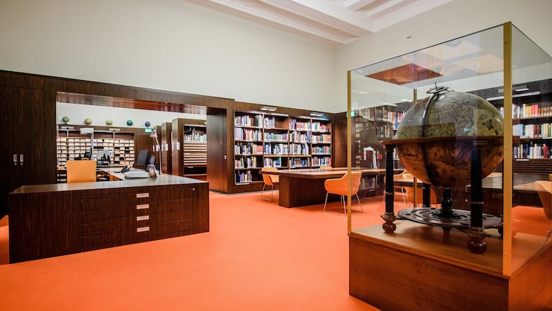 The map reading room inside the newly reopened Berlin State Library. Photograph: Clemens Bilan/EPA
