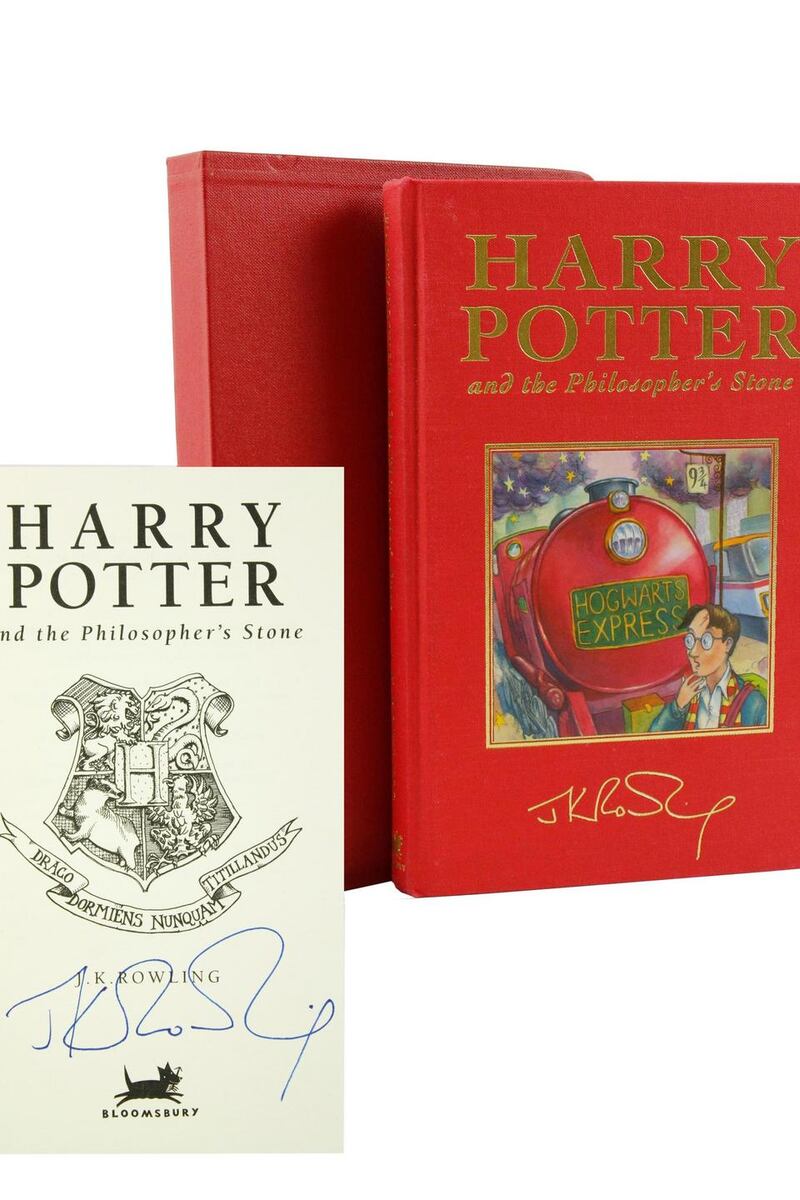 Signed deluxe first edition of Harry Potter and the Philosopher’s Stone by JK Rowling (€4,000-€5,000), Fonsie Mealy.