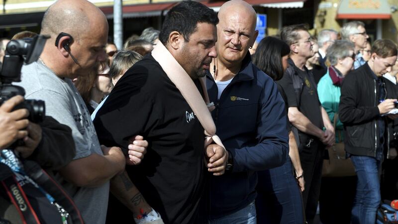 Hassan Zubier, who was injured in a mass stabbing as he attempted to help a  victim,  at the Turku Market Square in Turku, Finland, on August 20th, 2017. Photograph: Vesa Moilanen/AFP/Getty Images